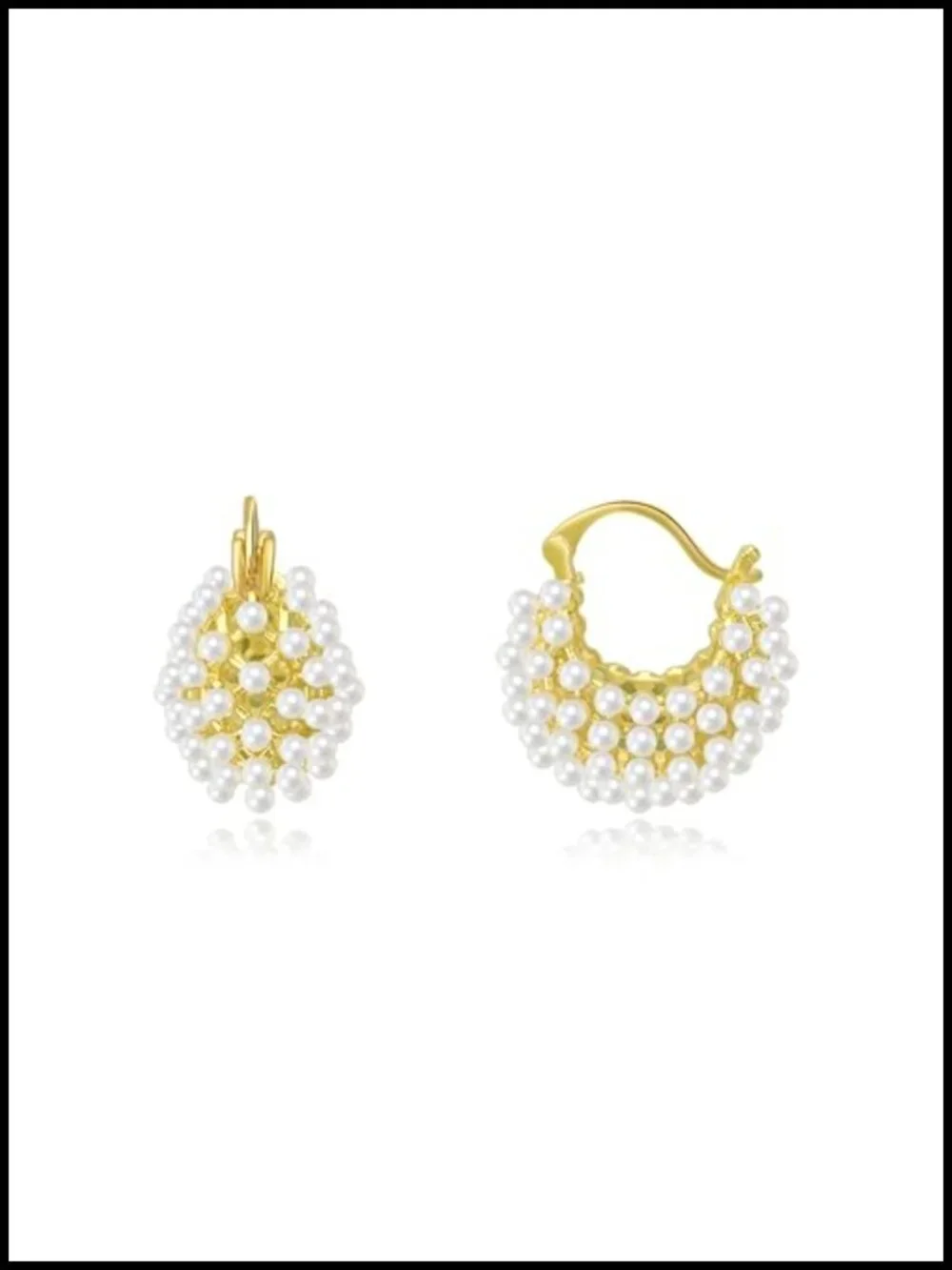 Faux Pearl Hoop Earrings Twisted Rope Round Hoop Earrings for Women Lightweight
